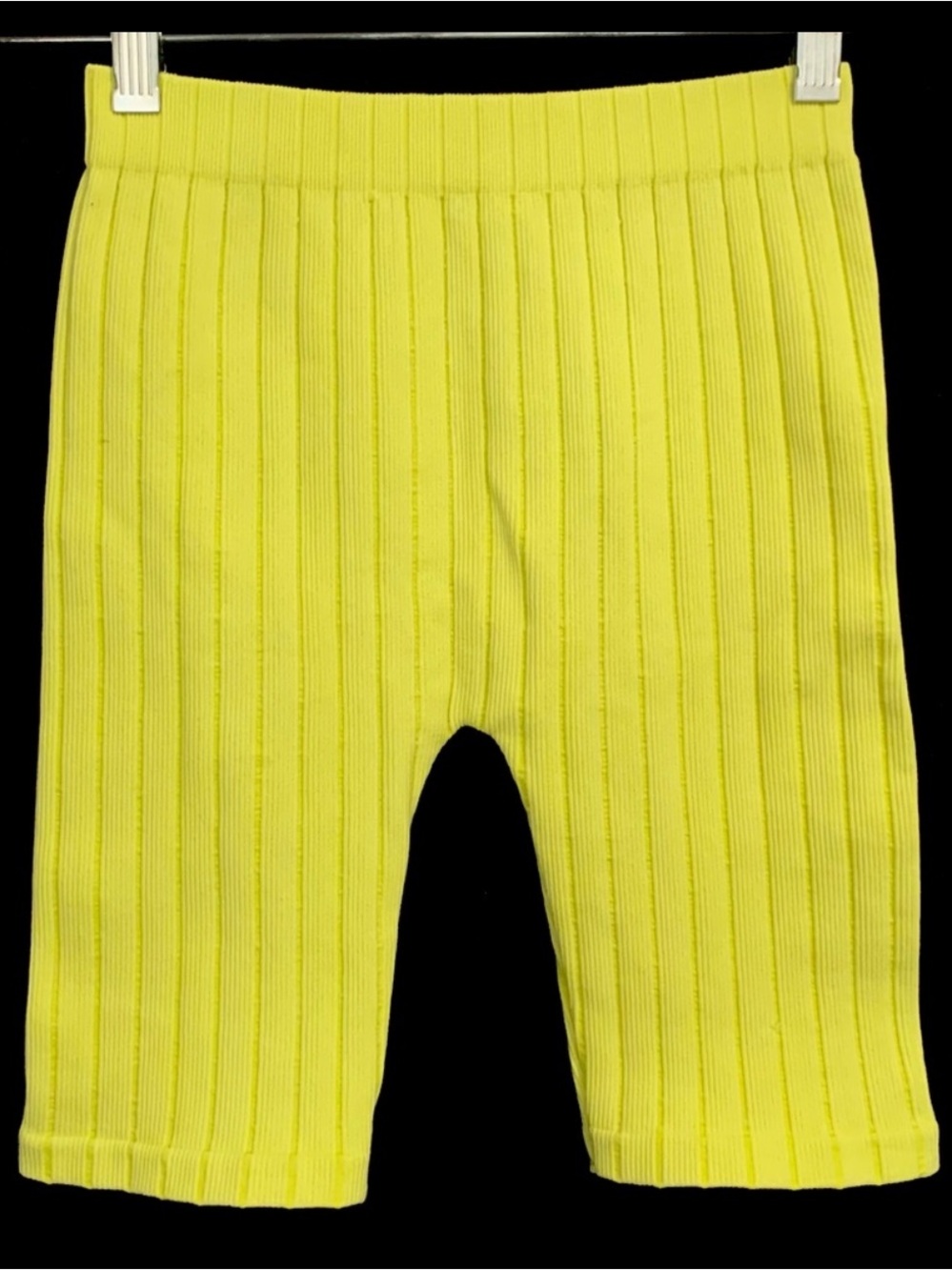 Zara Fluorescent Ribbed Knit Contour Spandex Shorts